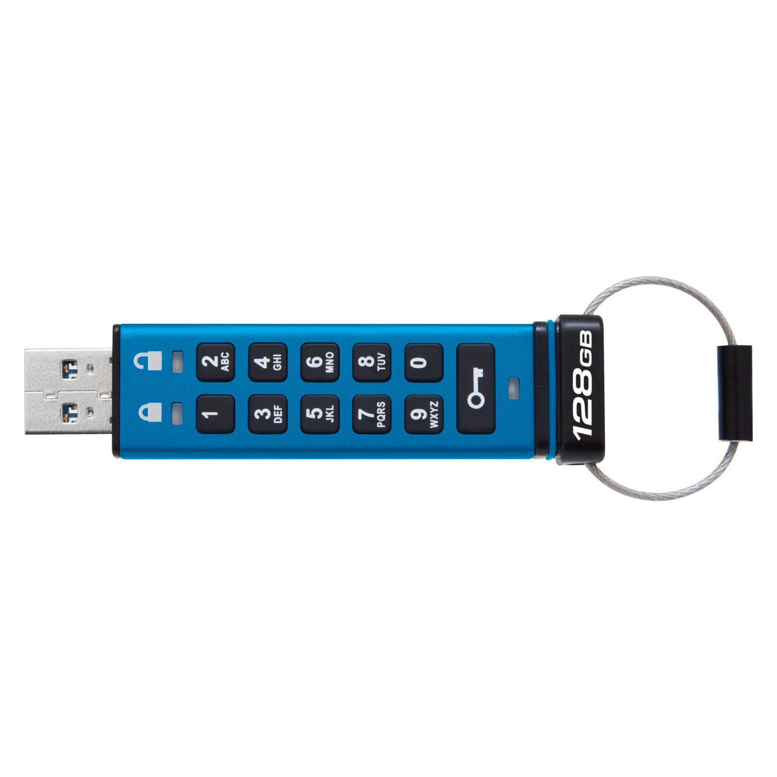 USB флеш накопитель Kingston 32GB IronKey Keypad 200 AES-256 Encrypted Blue USB 3.2 (IKKP200/32GB) изображение 2
