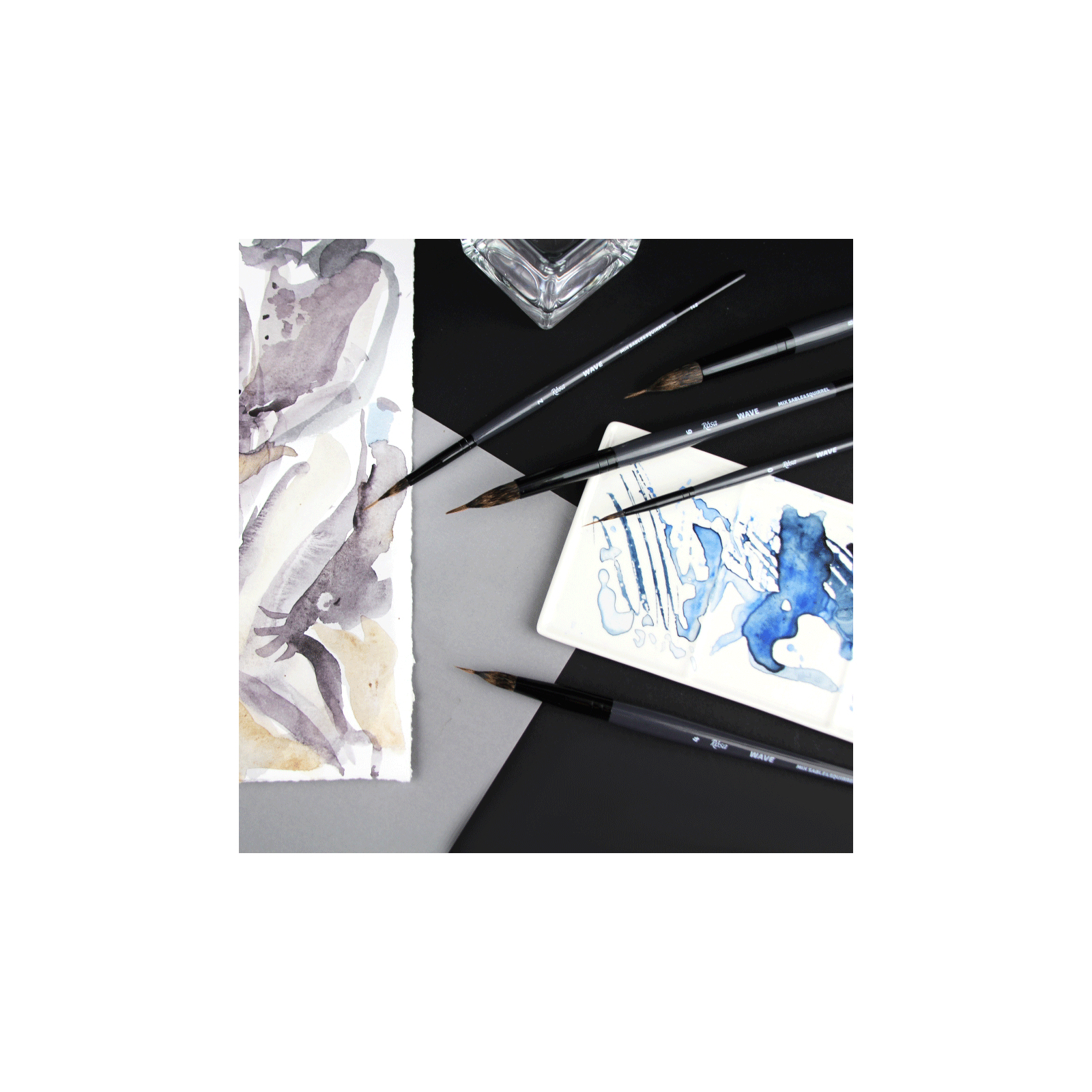 Кисточка для рисования Rosa Микс белка/соболь круглый, лайнер, WAVE 148, № 6 (4823098516828) изображение 4