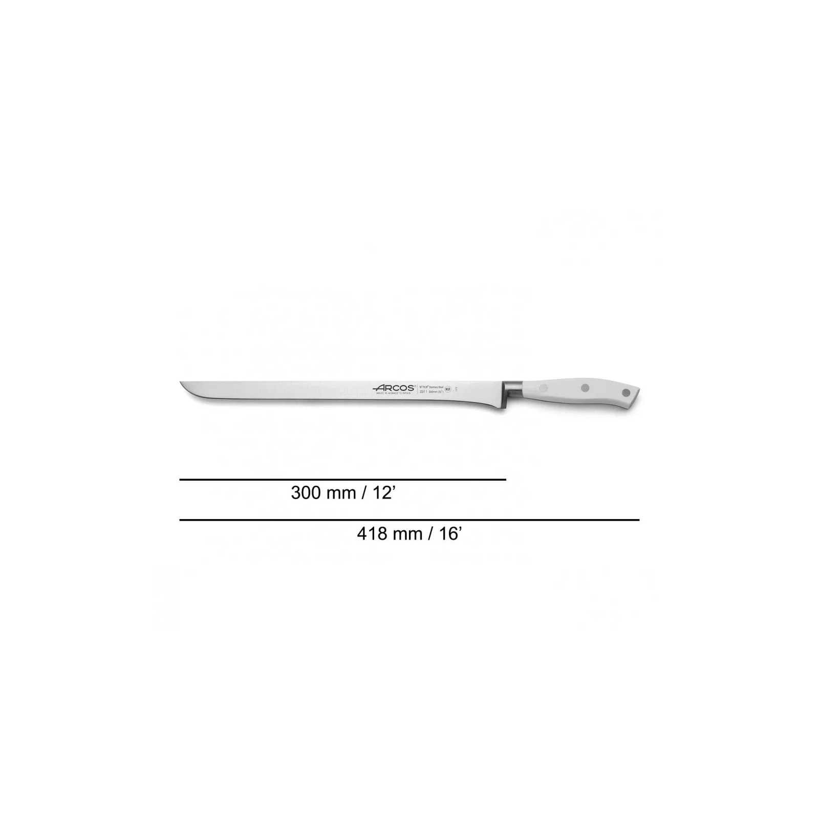 Кухонный нож Arcos Riviera для окосту 300 мм White (231124) изображение 2