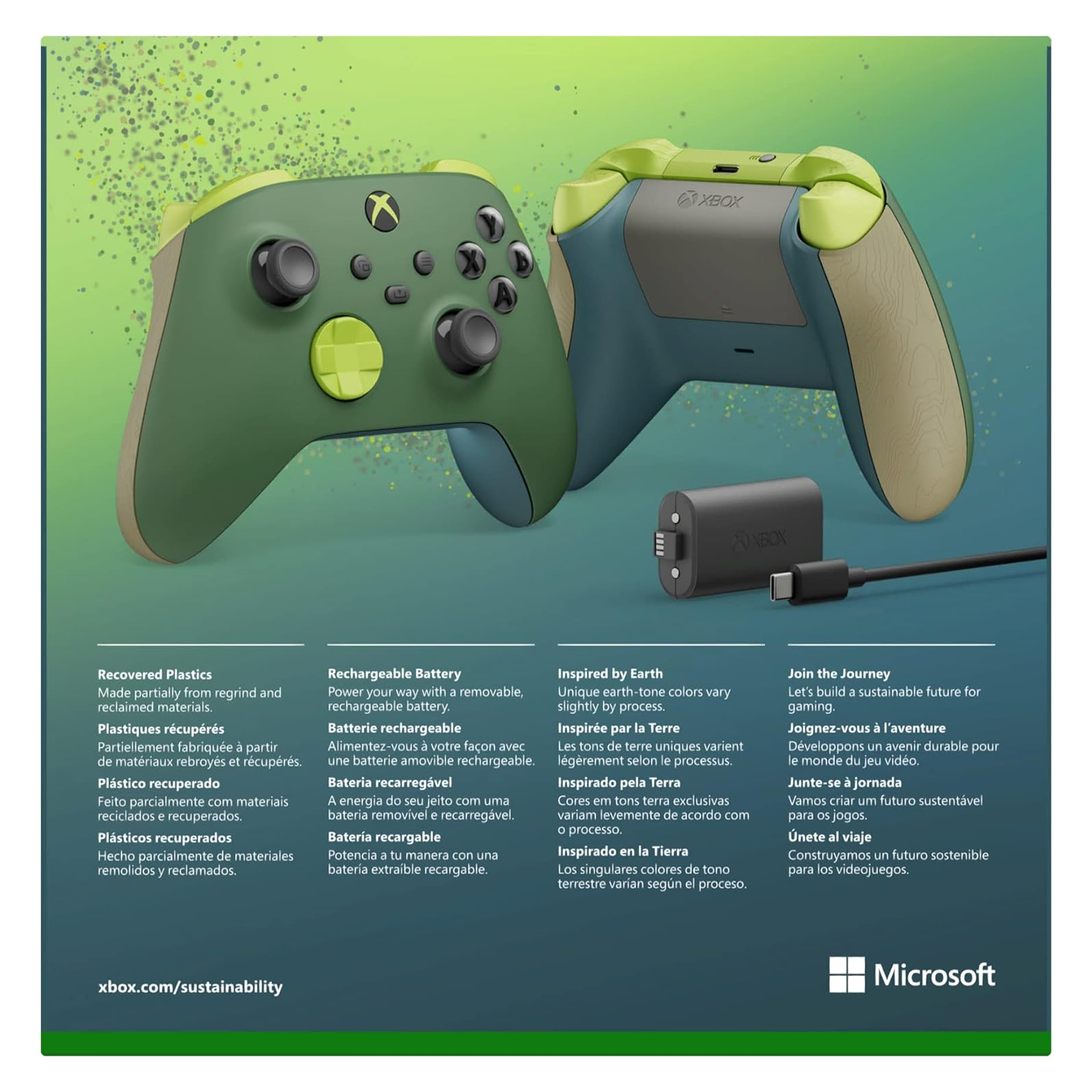 Геймпад Microsoft Xbox Wireless Controller Remix Green Special Edition (QAU-00114) изображение 6