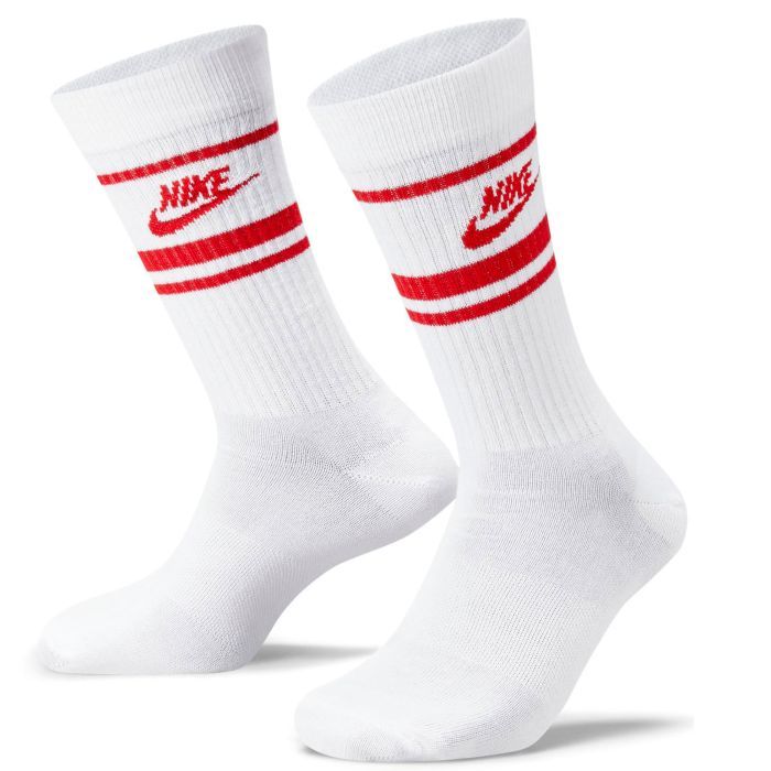 Шкарпетки Nike U NK NSW EVERYDAY ESSENTIAL CR 3PR DX5089-102 34-38 3 пари Білий/Червоний (196148786163) зображення 2