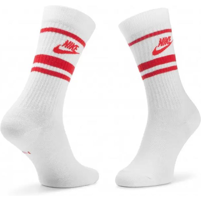 Шкарпетки Nike U NK NSW EVERYDAY ESSENTIAL CR 3PR DX5089-102 34-38 3 пари Білий/Червоний (196148786163) зображення 3