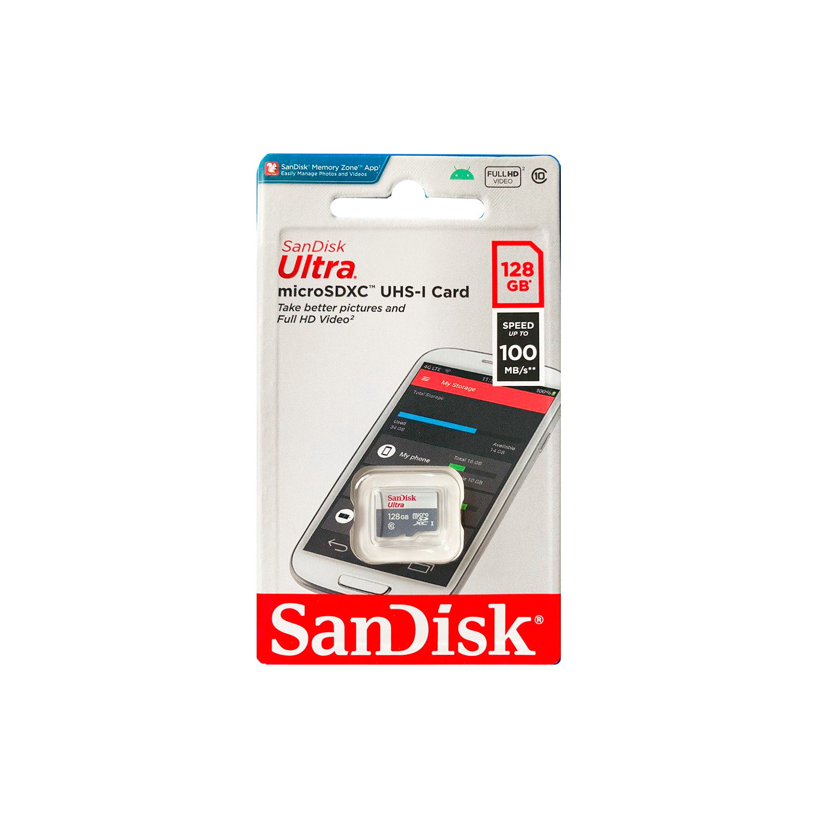 Карта памяти SanDisk 128GB microSDXC class 10 UHS-I Ultra (SDSQUNR-128G-GN3MN) изображение 2