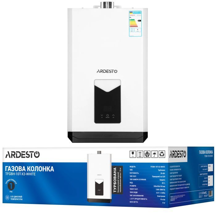 Проточный водонагреватель Ardesto TFGBH-10T-X3-WHITE изображение 12