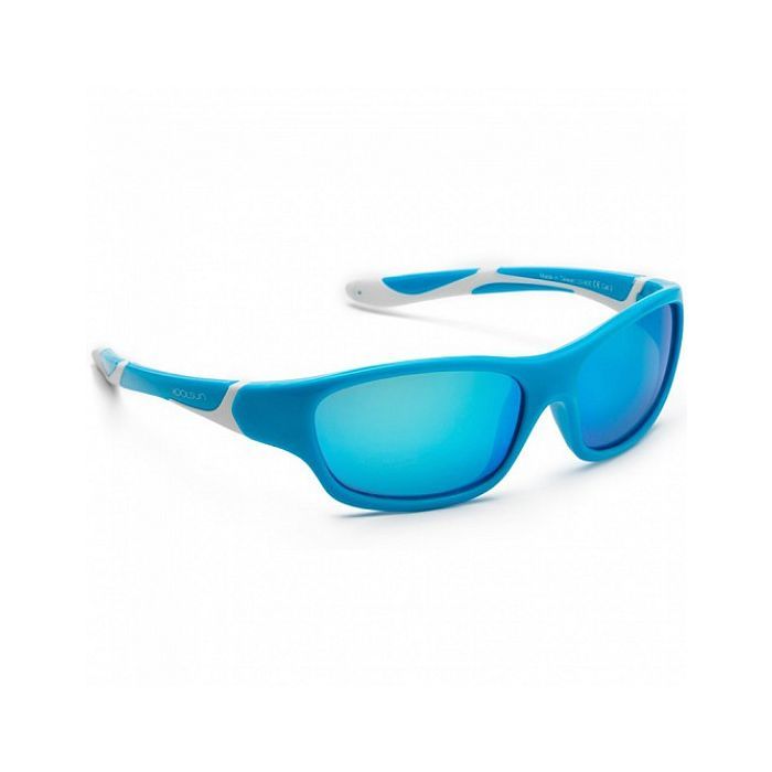 Детские солнцезащитные очки Koolsun Sport бирюзово-белый 6-12 лет (KS-SPBLSH006) изображение 3