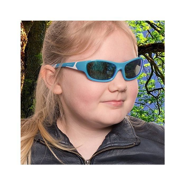 Детские солнцезащитные очки Koolsun Sport бирюзово-белый 6-12 лет (KS-SPBLSH006) изображение 5