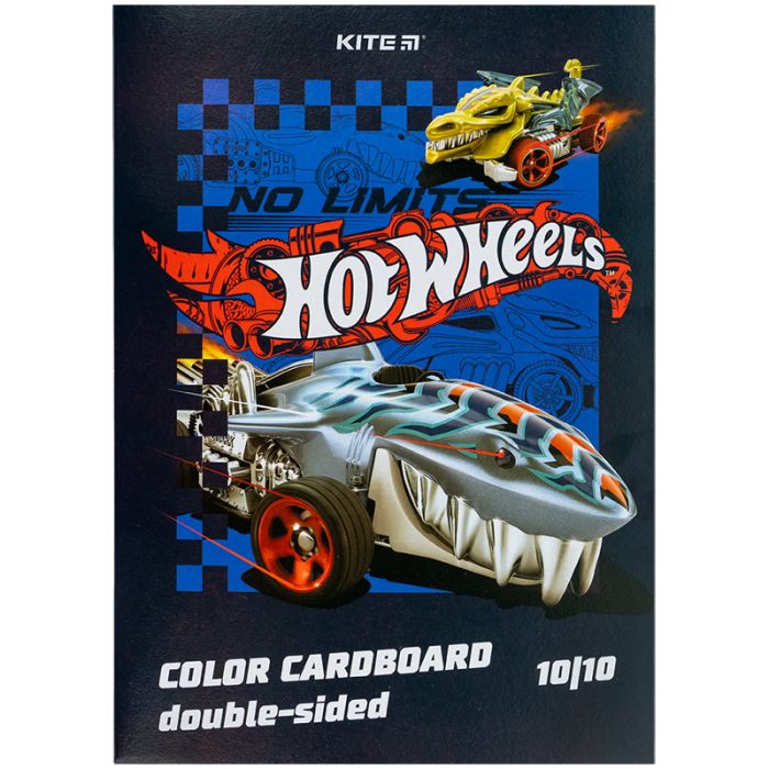 Цветной картон Kite А4 двухсторонний Hot Wheels 10 листов (HW24-255)