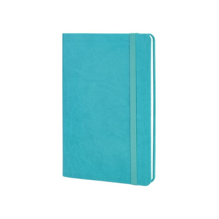 Книга записная Optima А5 VIVELLA, мягкая обложка, резинка, белый блок линия, бирюзовый (O27104-21)