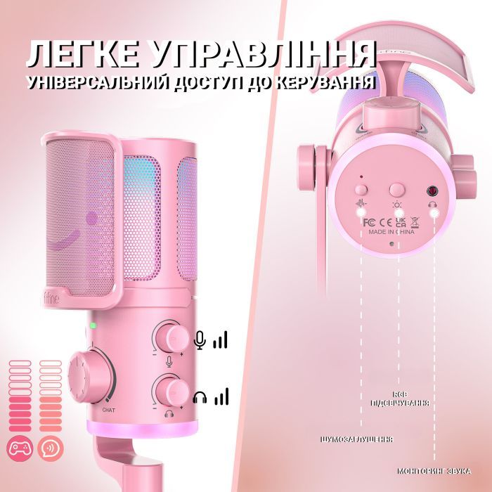 Мікрофон Fifine AM6W USB White (AM6W) зображення 7
