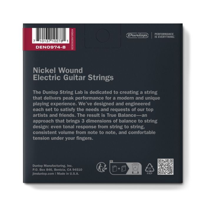 Струны для гитары Jim Dunlop Nickel Wound Electric Guitar Strings 09-74 | 8-String (DEN0974-8) изображение 2