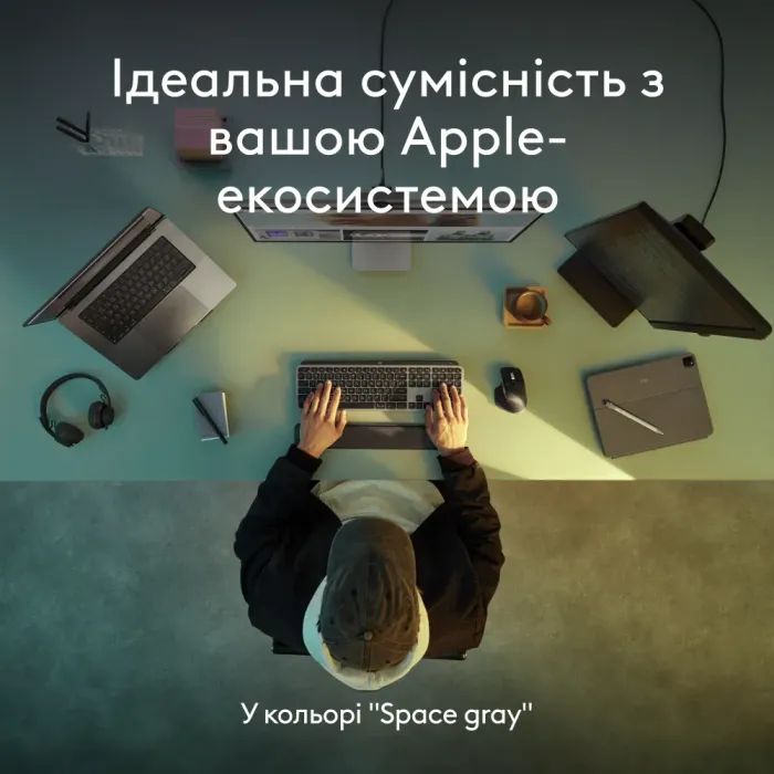 Клавиатура Logitech MX Keys S для MAC Bluetooth/Wireless UA Pale Grey (920-011638) изображение 10