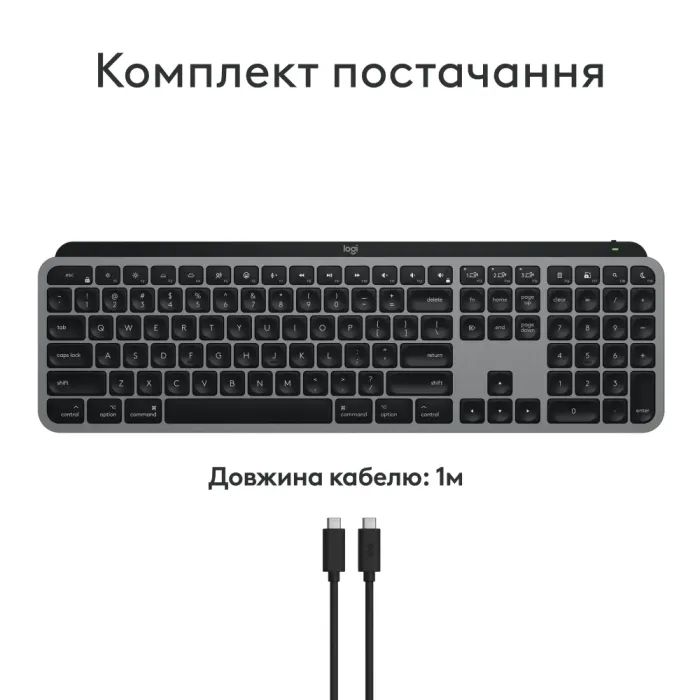 Клавиатура Logitech MX Keys S для MAC Bluetooth/Wireless UA Pale Grey (920-011638) изображение 11