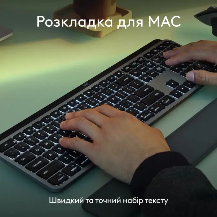 Клавиатура Logitech MX Keys S для MAC Bluetooth/Wireless UA Pale Grey (920-011638) изображение 5