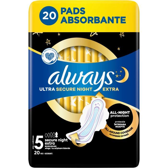 Гигиенические прокладки Always Ultra Secure Night Extra Размер 5 20 шт. (8006540903766) изображение 2