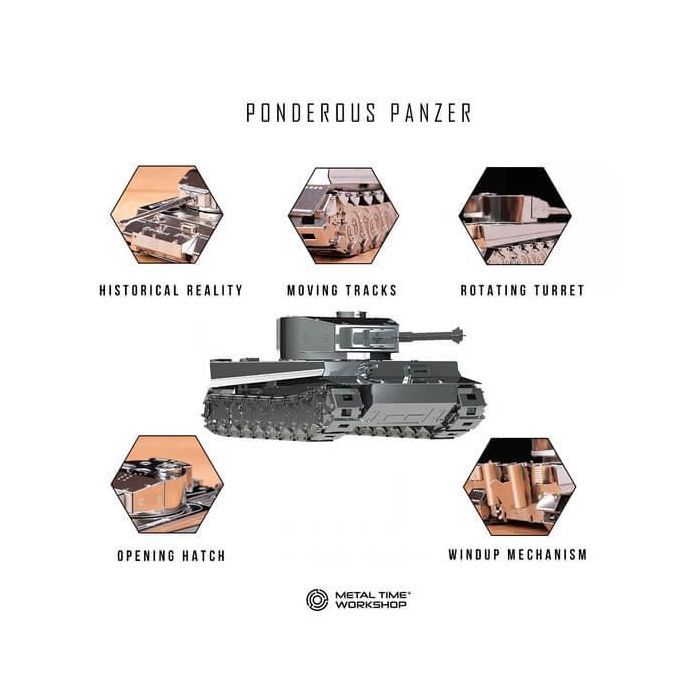 Конструктор Metal Time Колекцiйна модель Ponderous Panzer Heavy Tank Важкий танк Тигр (MT020) зображення 10