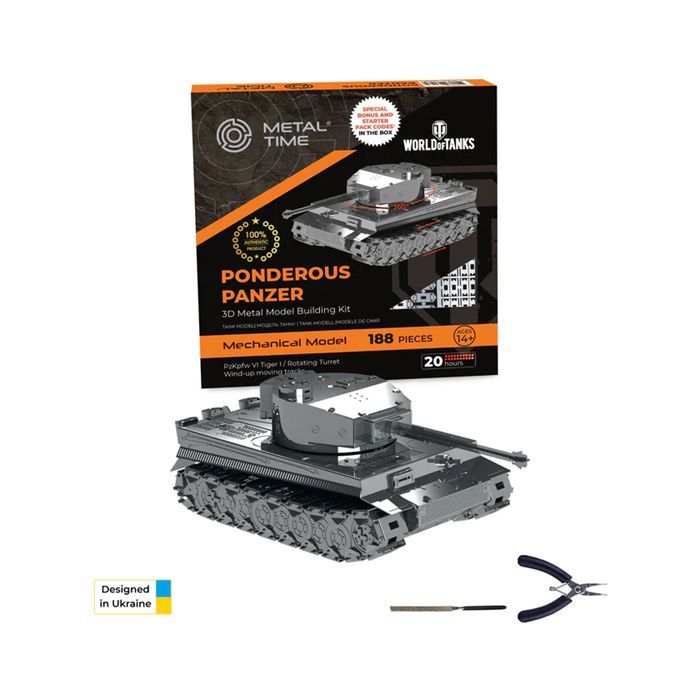 Конструктор Metal Time Колекцiйна модель Ponderous Panzer Heavy Tank Важкий танк Тигр (MT020)