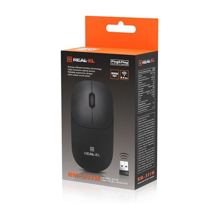 Мышка REAL-EL RM-311W Wireless Black (EL123200041) изображение 10