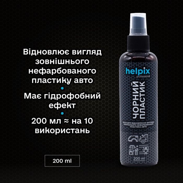 Автомобильный очиститель Helpix відновлення пластику Чорний пластик 200 м (4823075804542) изображение 2