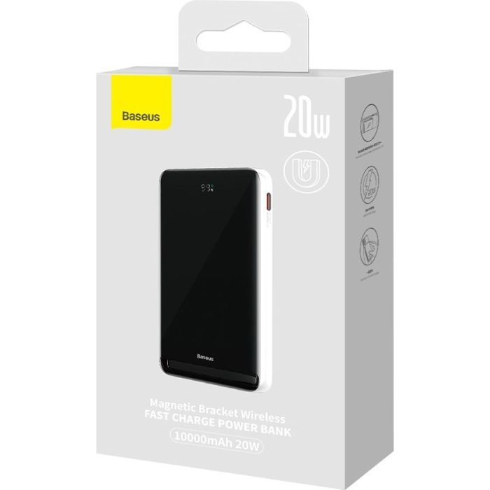 Батарея универсальная Baseus Magnetic Bracket 10000mAh 20W, White (PPCXZ10) (PPCX000002) изображение 6