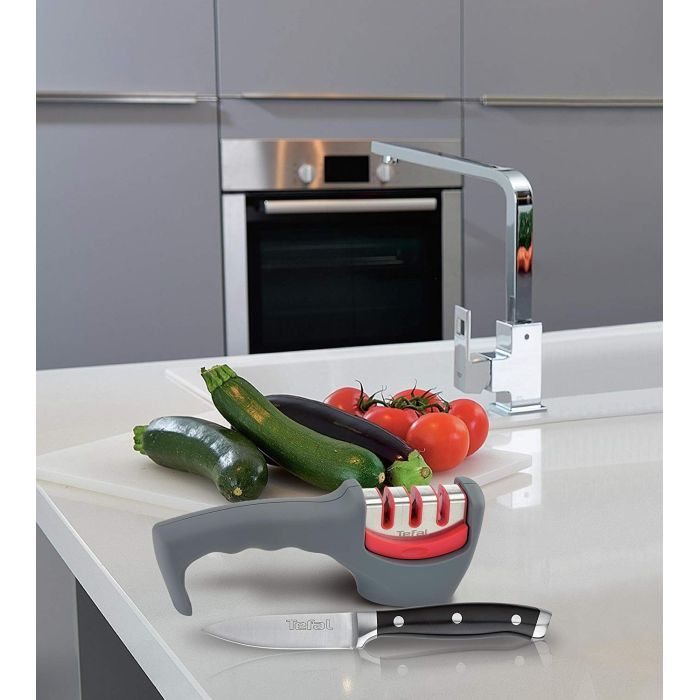 Точилка для ножей Tefal Fresh Kitchen, нержавіюча сталь, пластик, сірий (K2090514) изображение 6