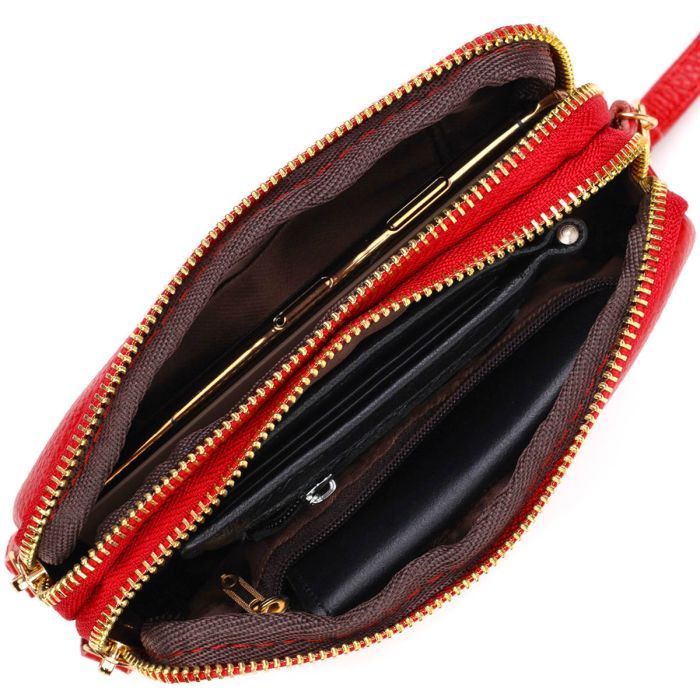 Сумка Vintage Из натуральной кожи Красная (22090) изображение 7