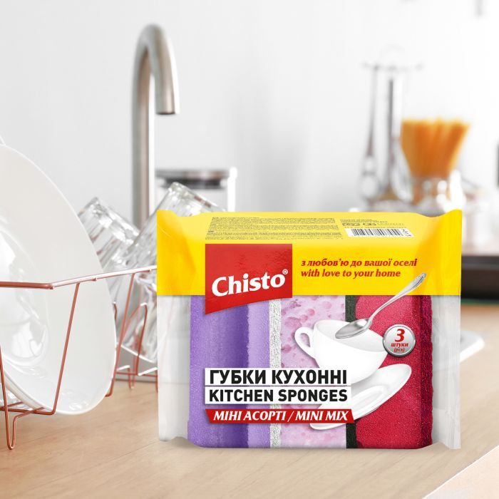 Губки кухонные Chisto Мини Ассорти 3 шт. (4823098415114) изображение 3