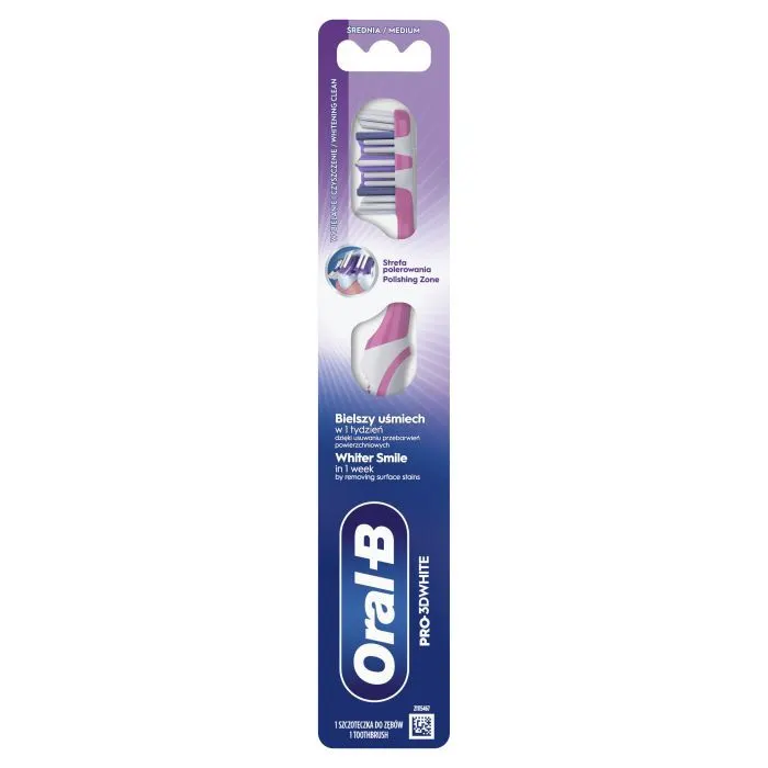 Зубна щітка Oral-B Pro 3D White Відбілювання Середньої жорсткості 1 шт. (8700216459518) зображення 2