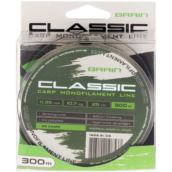 Леска Brain Classic Carp Line 3D (camo) 300m 0.25mm 15lb 6.6kg (1858.81.05) изображение 2