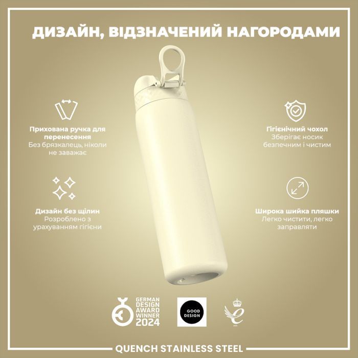 Пляшка для води ION8 OneTouch Stainless Steel 1200 мл Grey (I8SS1000GRY) зображення 4