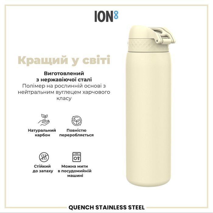 Пляшка для води ION8 OneTouch Stainless Steel 1200 мл Grey (I8SS1000GRY) зображення 6