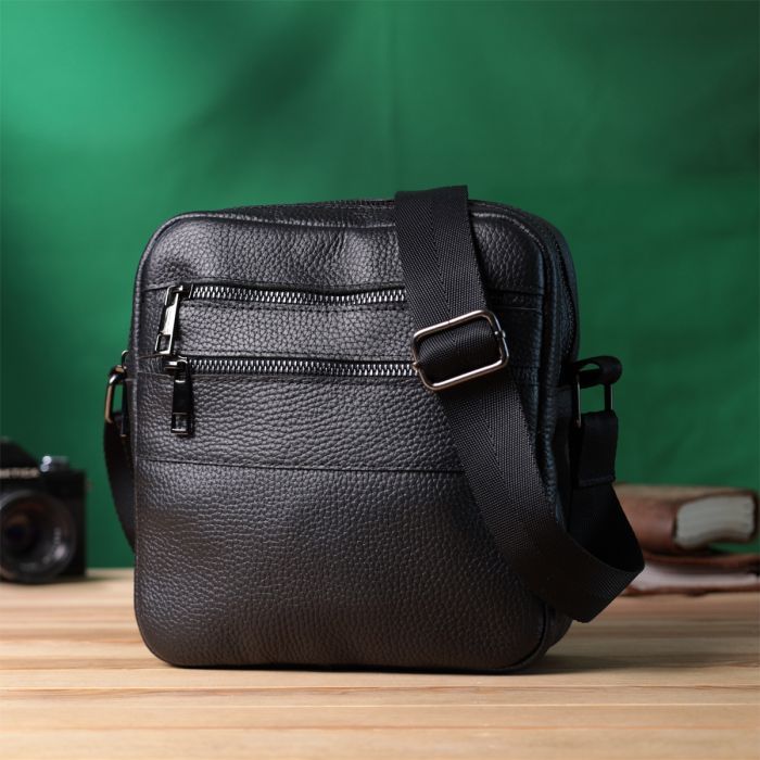 Сумка Shvigel Из зернистой натуральной кожи Черная (22847) изображение 9