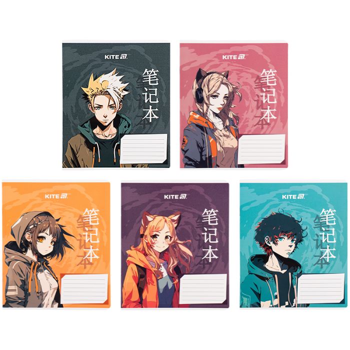 Тетрадь Kite Anime, 18 листов, клетка (K25-236-1)