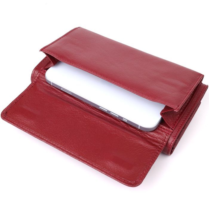Кошелек ST Leather С карманом для телефона из натуральной кожи Бордовый (23069) изображение 10