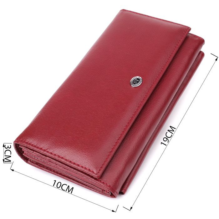 Кошелек ST Leather С карманом для телефона из натуральной кожи Бордовый (23069) изображение 3