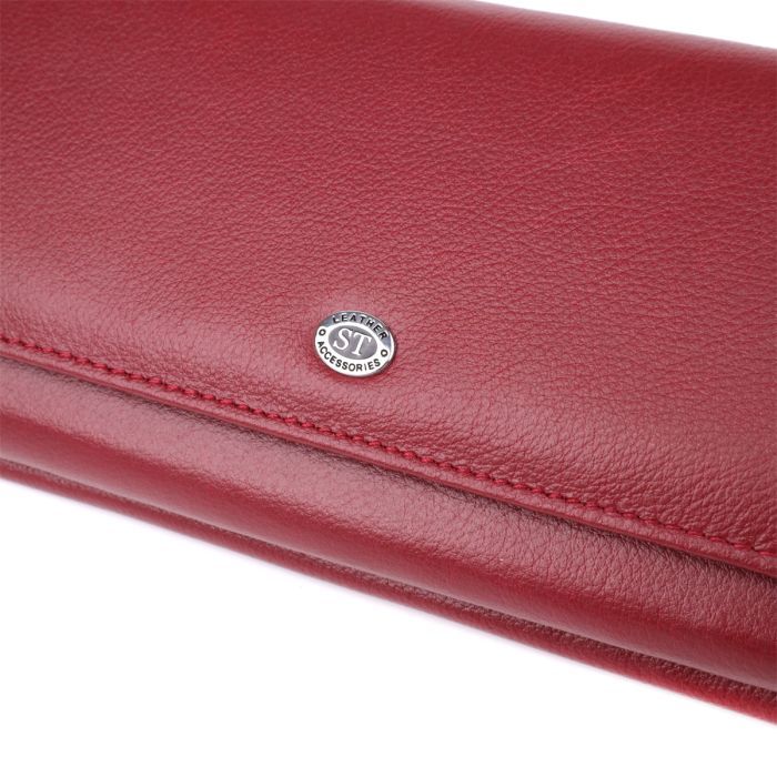 Кошелек ST Leather С карманом для телефона из натуральной кожи Бордовый (23069) изображение 5