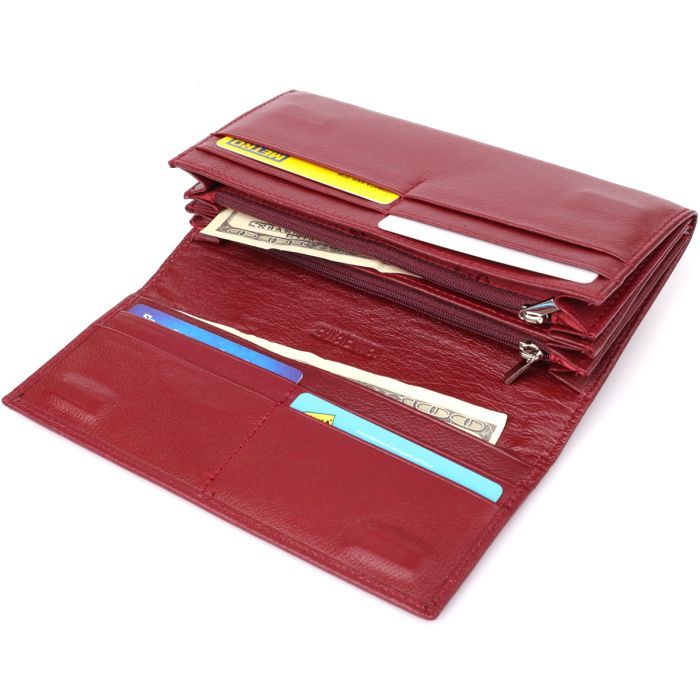 Кошелек ST Leather С карманом для телефона из натуральной кожи Бордовый (23069) изображение 8
