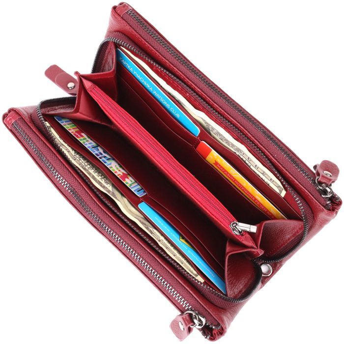 Гаманець ST Leather Шкіряний Бордовий (23108) зображення 7