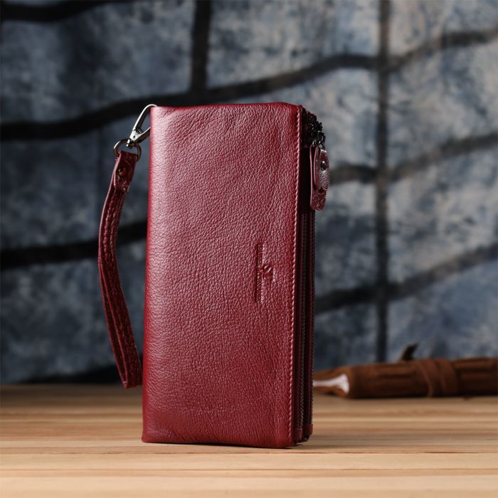 Гаманець ST Leather Шкіряний Бордовий (23108) зображення 9