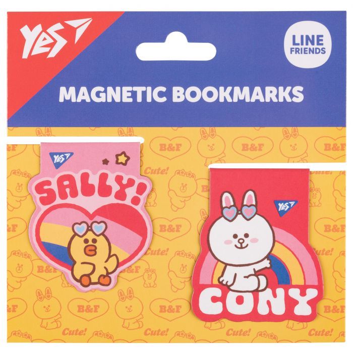 Закладки для книг Yes магнитные Line Friends Sally and Cony, 2шт (708108)