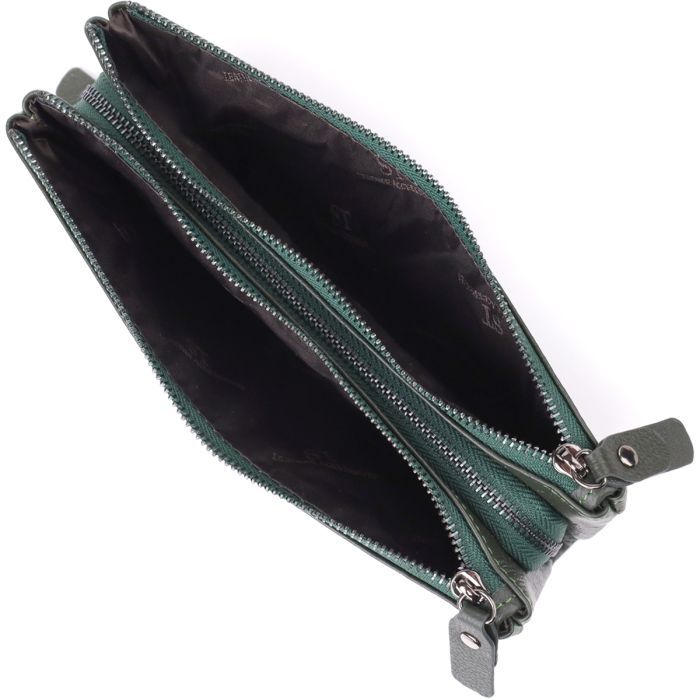 Кошелек ST Leather Кожаный на три отделения Зеленый (23110) изображение 5