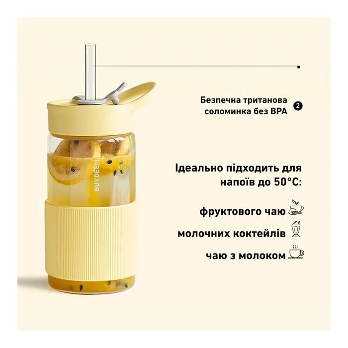 Бутылка для воды Buydeem CD1017 500 мл Mellow Yellow (CD1017-MY) изображение 5