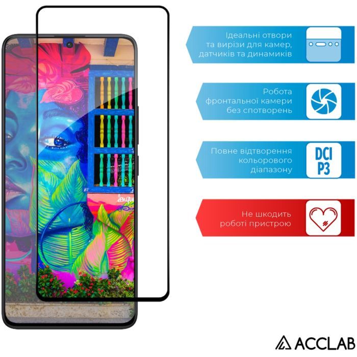 Скло захисне ACCLAB Full Glue Xiaomi Redmi Note 13 5G Black (1283126583773) зображення 5
