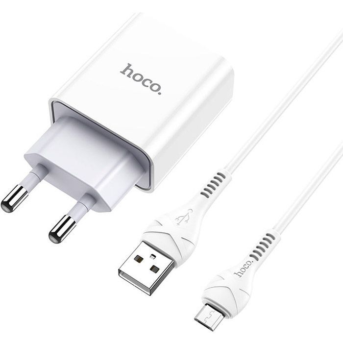 Зарядний пристрій HOCO C81A Asombroso USB + cable Micro 5P 10.5W White (6931474727954) зображення 2