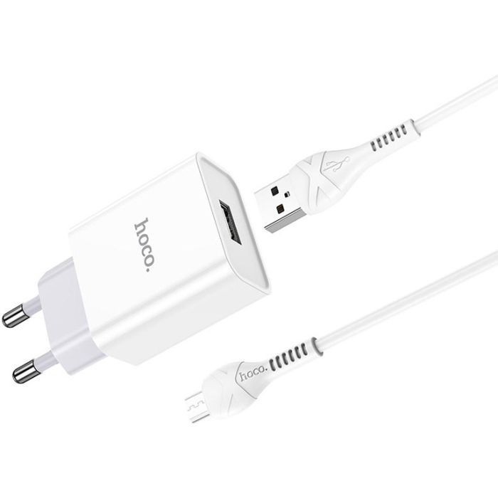 Зарядний пристрій HOCO C81A Asombroso USB + cable Micro 5P 10.5W White (6931474727954) зображення 3