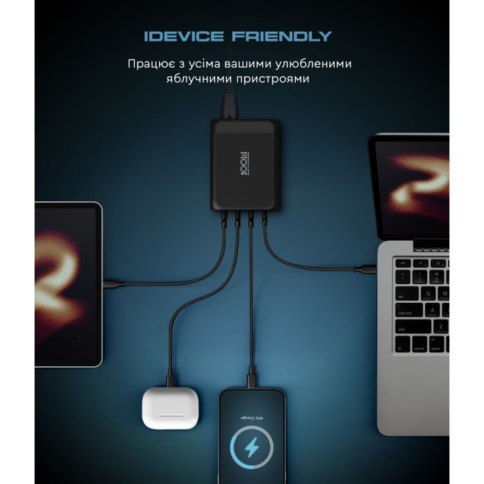 Зарядное устройство Armorstandart ARP-131 Resolute Power USB-C 100W GaN Black (ARM70024) изображение 10
