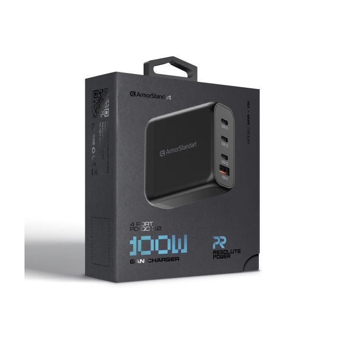 Зарядное устройство Armorstandart ARP-131 Resolute Power USB-C 100W GaN Black (ARM70024) изображение 12
