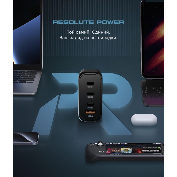 Зарядное устройство Armorstandart ARP-131 Resolute Power USB-C 100W GaN Black (ARM70024) изображение 4
