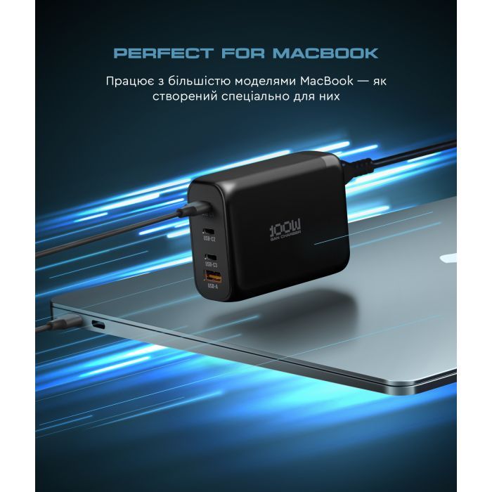 Зарядное устройство Armorstandart ARP-131 Resolute Power USB-C 100W GaN Black (ARM70024) изображение 6