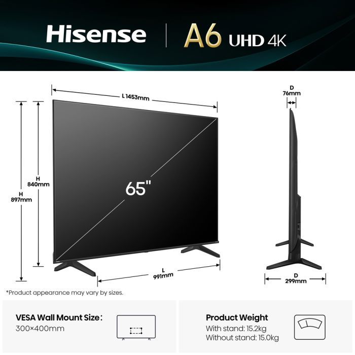 Телевізор Hisense 65A6Q зображення 2