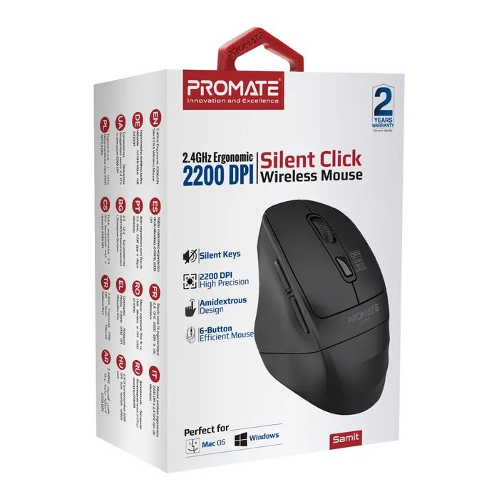 Мышка Promate Samit Wireless Black (samit.black) изображение 6